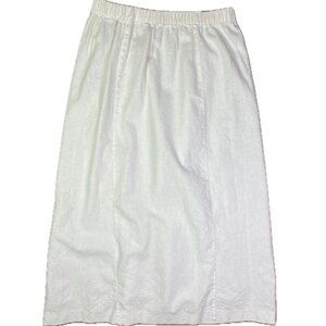 Allison Woods Size 14W (runs small) Cream Pull-On Skirt Linen Blend